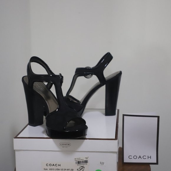 Coach Shoes Authentic Coach Lydia Platform Sandals Box